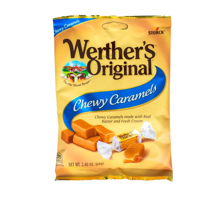 WERTHERS ORIGINAL PEG BAG - CHEWY CANDY -  CARAMEL