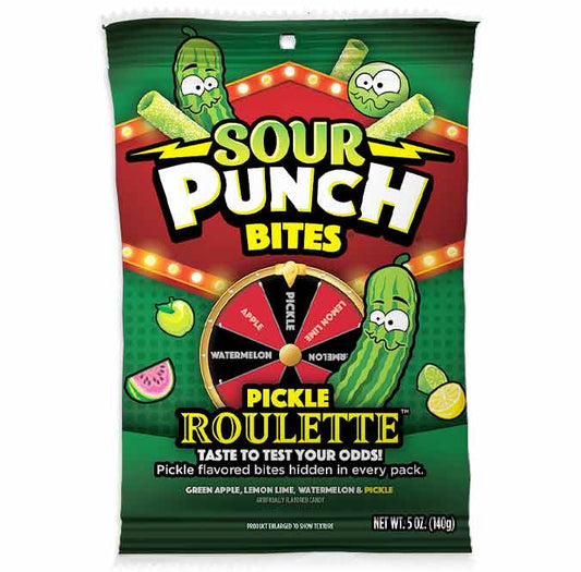 SOUR PUNCH BITES PEG BAG - PICKLE ROULETTE